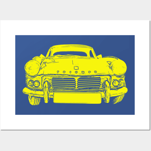 Triumph Spitfire 4 Mk2 1960s classic car yellow inversion Wall Art by soitwouldseem